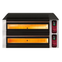 Piec elektryczny do pizzy, dwukomorowy, z podstawą z prowadnicami na blachy, 9x30 cm, COMP - 2ST M9 | GRADUS, JACK COMP-2ST-M9