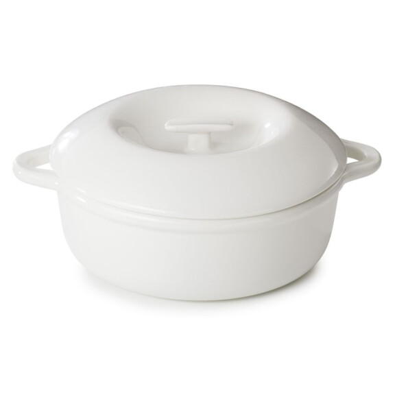 Podgrzewacz porcelanowy niski z pokrywką biały, 4 l | REVOL, Bombance
