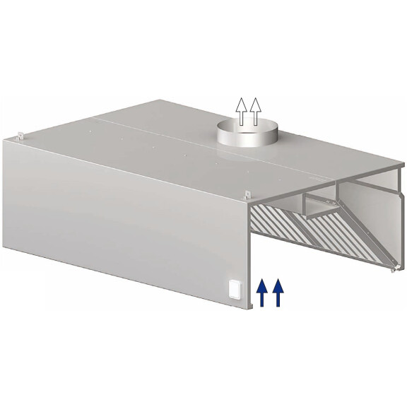 Wyciągowy okap przyścienny - skrzyniowy 1400x700x450 mm | STALGAST, 9820607140