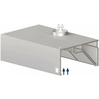 Wyciągowy okap przyścienny - skrzyniowy 1800x800x450 mm | STALGAST, 9820608180