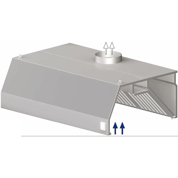 Wyciągowy okap przyścienny - trapezowy 1700x800x450 mm | STALGAST, 9820708170