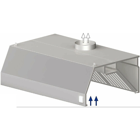 Wyciągowy okap przyścienny - trapezowy 2600x800x450 mm | STALGAST, 9820708260