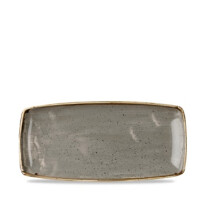 Szary prostokątny półmisek, ręcznie zdobiony 29,5 cm x 15 cm | CHURCHILL, Stonecast Peppercorn Grey