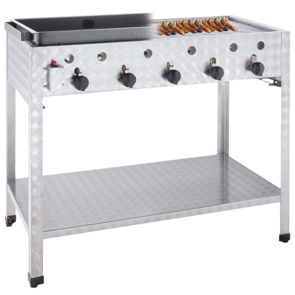 Płyta grillowa gazowa na podstawie 5-strefowa, 20kW | NEUMARKER, 00-50479