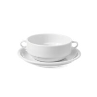 Spodek do bulionówki z białej porcelany, średnica: 17 cm | HENDI, Optima