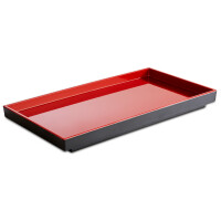 Czerwono-czarna taca z rantem 1/3 GN 32,5 x 17,6 cm | APS, Asia Plus