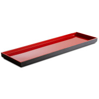 Czerwono-czarna taca z rantem 2/4 GN 53 x 16,2 cm | APS, Asia Plus