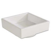 Biały, niski pojemnik do bento wysokości 3 i wymiarach 7,5 x 7,5 cm | APS, Asia Plus