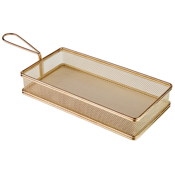 Koszyczek na frytki w kolorze miedzianym o wymiarach 26 x 13 cm | APS, Snackholder