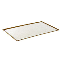 Kremowa, nakrapiana taca z brązowym rantem GN 1/1 53 x 32,5 cm | APS, Stone Art