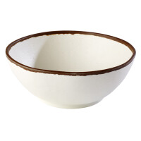 Kremowa miska z ciemnobrązowym rantem 21 cm | APS, Crocker