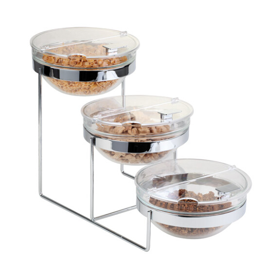 Stojak bufetowy 61x24x35 cm, 3 miski x 2,5 l | APS, Sunday