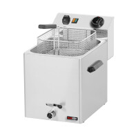 Frytkownica elektryczna z kranem, pojedyncza 8 l, 230 V | REDFOX, FE-07 V