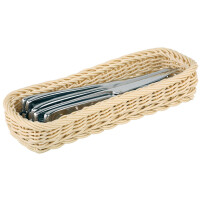 Prostokątny koszyk na sztućce z polirattanu 27x10x4,5 cm | APS, Economic