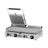 Grill kontaktowy, elektryczny – góra po lewej ryflowana i dół gładki/ryflowany 62x41x20 cm | REDFOX, PD-2020MSL