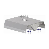 Wyciągowy okap centralny - trapezowy 4900x1600x450 mm | STALGAST, 9821016490