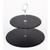 Patera 2-poziomowa z kamienia łupkowego 20-25 cm | APS, 00989