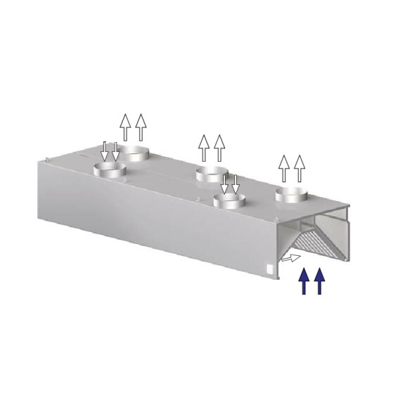 Okap przyścienny, skrzyniowy - indukcyjny 5000x1300x450 mm | STALGAST, 9821213500