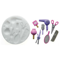 Forma do masy cukrowej SLK 221 – przyrządy fryzjerskie, 53x11 mm | SILIKOMART, Sugarflex Hairdresser set