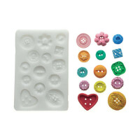 Forma do masy cukrowej SLK 266 – 14 guzików, 26x26 mm | SILIKOMART, Sugarflex Buttons