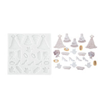 Forma do masy cukrowej SLK 366 – akcesoria ślubne, 40x32 mm | SILIKOMART, Sugarflex Wedding