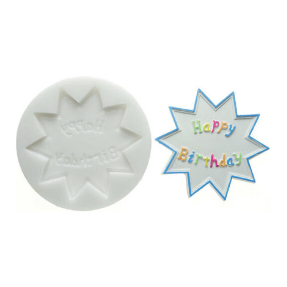 Forma do masy cukrowej SLK 038 – napis hb, 10 cm | SILIKOMART, Sugarflex Happy Birthday