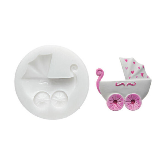 Forma do masy cukrowej SLK 201 – wózek, 51x50 mm | SILIKOMART, Sugarflex Stroller