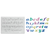 Forma do masy cukrowej SLK 329 – alfabet kursywa, 7x6 mm | SILIKOMART, Sugarflex Alphabet Cursive