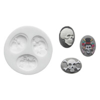 Forma do masy cukrowej SLK 303 – czaszki, 37x28 mm | SILIKOMART, Sugarflex Skulls
