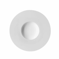 Talerz głęboki z białej porcelany, rant gładki 28 cm | DEGRENNE, Collection L