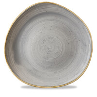 Szary talerz płaski Organic, ręcznie zdobiony 26,4 cm | CHURCHILL, Stonecast Peppercorn Grey