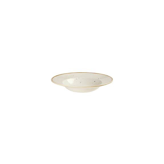 Biały talerz głęboki z szerokim rantem 28 cm | CHURCHILL, Stonecast Barley White