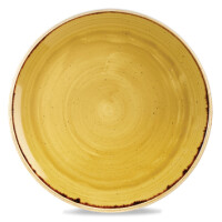 Musztardowy talerz płaski, ręcznie zdobiony 32,4 cm | CHURCHILL, Stonecast Mustard Seed Yellow