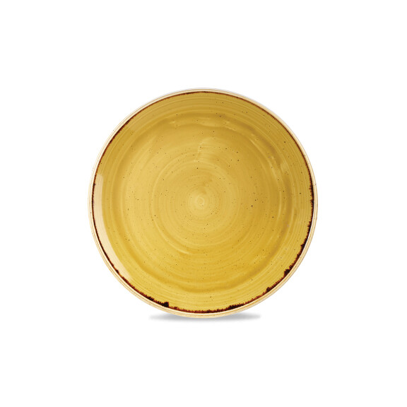 Musztardowy talerz płaski, ręcznie zdobiony 32,4 cm | CHURCHILL, Stonecast Mustard Seed Yellow