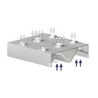 Okap centralny, skrzyniowy - kompensacyjny 3800x2200x450 mm | STALGAST, 9821622380