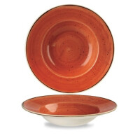 Porcelanowy talerz głęboki z szerokim rantem 24 cm | CHURCHILL, Stonecast Spiced Orange