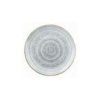 Biało-szary porcelanowy talerz okrągły 26 cm | CHURCHILL, Homespun Style Stone Gray