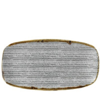 Biało-szary talerz prostokątny 29,5 x 15 cm | CHURCHILL, Homespun Style Stone Gray