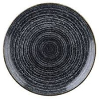 Grafitowy porcelanowy talerz okrągły 28,8 cm | CHURCHILL, Homespun Style Charcoal Black