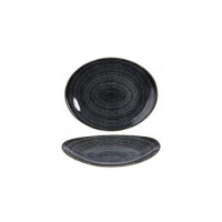 Grafitowy porcelanowy talerz owalny 31,7 cm | CHURCHILL, Homespun Style Charcoal Black