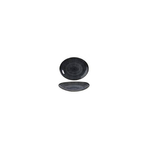 Grafitowy porcelanowy talerz owalny 27 cm | CHURCHILL, Homespun Style Charcoal Black
