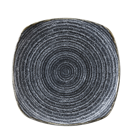 Grafitowy porcelanowy talerz kwadratowy 21,5 x 21,5 cm | CHURCHILL, Homespun Style Charcoal Black
