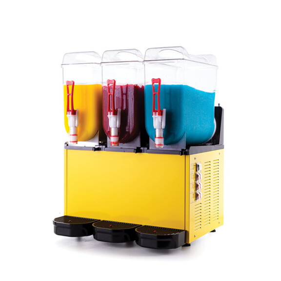 Granitor do sorbetów, slush shake, granity, napojów lodowych, żółty, 3x 12 l, 590x530x770 mm | RESTO QUALITY, SLUSH36.Y