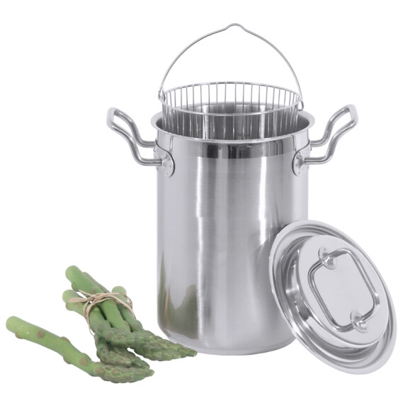 Garnek wysoki do szparagów ze stali nierdzewnej z pokrywką, średnica 160 mm, 5,5 l | CONTACTO, Seria 2200
