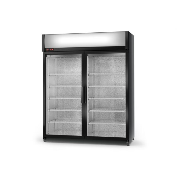 Szafa chłodnicza jednostronnie przeszklona z drzwiami skrzydłowymi, agregat górny, 3 kl., nierdzewny korpus, 1200x750x2020 mm | RAPA, SCh - S 1200 eco