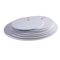 Zestaw okrągłych, plastikowych podstawek na tort/ciasto (8 szt.) - SETDISK | MARTELLATO, Plastic Plates