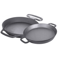 Patelnia cateringowa duża z żeliwa z uchwytami, średnica 550 mm | CONTACTO, 5091/550