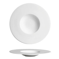 Porcelanowy talerz głęboki z szerokim rantem 31 cm | AMBITION, Simple