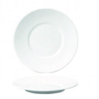 Porcelanowy talerz z szerokim rantem 31 cm | AMBITION, Simple