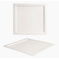 Porcelanowy talerz kwadratowy 21 x 21 cm | AMBITION, Simple